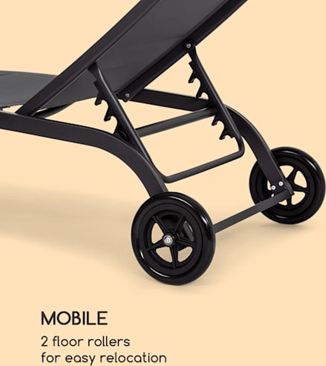 Blumfeldt Limala Tuinstoel - Ligstoel - Relaxstoel - Rugleuning In 6 Standen Verstelbaar - 2 Vielen - Draagkracht: Max. 150 Kg - Afbeelding 2