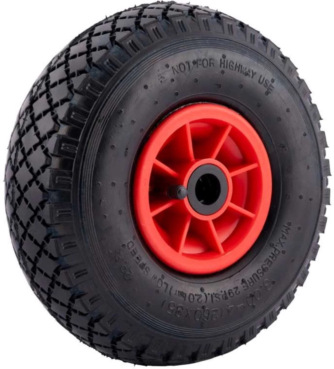 Benson Bolderkarwiel Steekwagenwiel Met Luchtband 3.00-4 | Asgatdiameter 20mm Rollager | Hoogte Wiel 26cm - Afbeelding 10