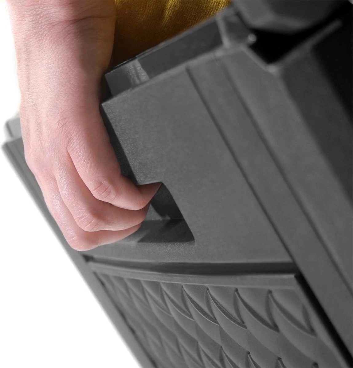 Opbergbox 310L UV-Bestendig Weerbestendig Wielen Tuinbox Rotan-look Antraciet - Afbeelding 15