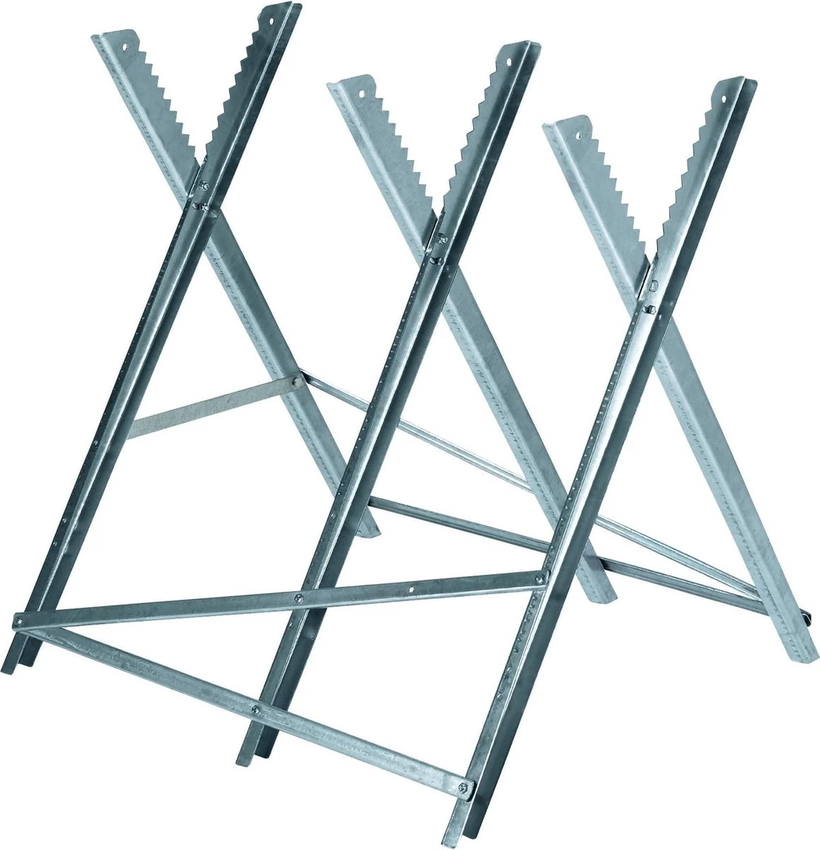 Einhell-kettingzaagstandaard (max. 150 Kg - Verzinkte Metalen Hoekprofielen - Extra Dwarsbalken - Tanden Voorkomen Verdraaiing Van Het Hout - 3 Werkhoogtes - Inklapbaar)