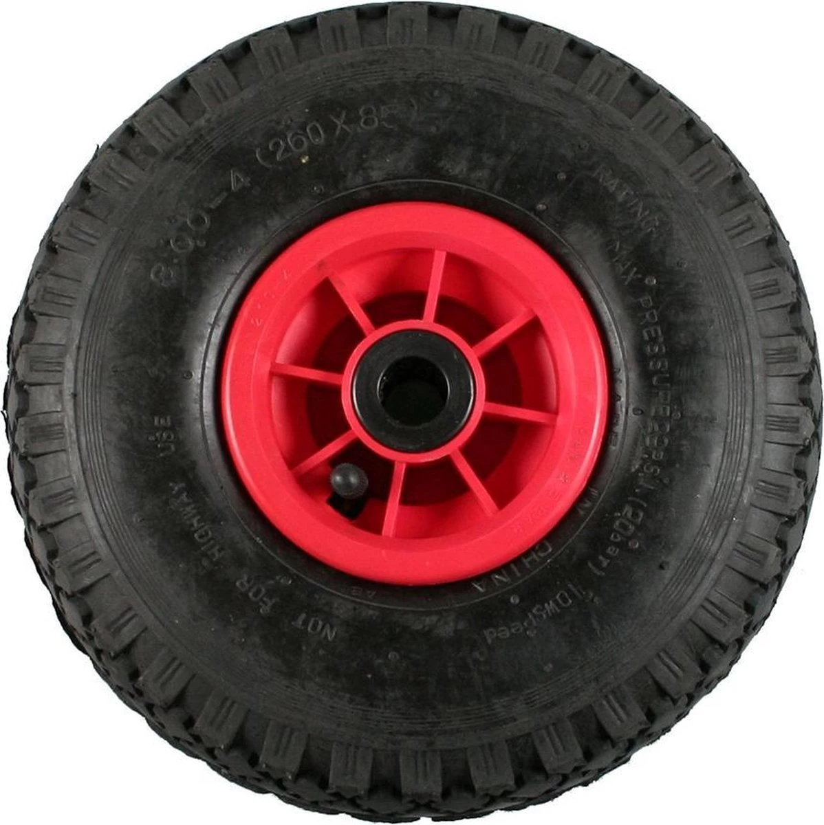 Benson Bolderkarwiel Steekwagenwiel Met Luchtband 3.00-4 | Asgatdiameter 20mm Rollager | Hoogte Wiel 26cm - Afbeelding 2