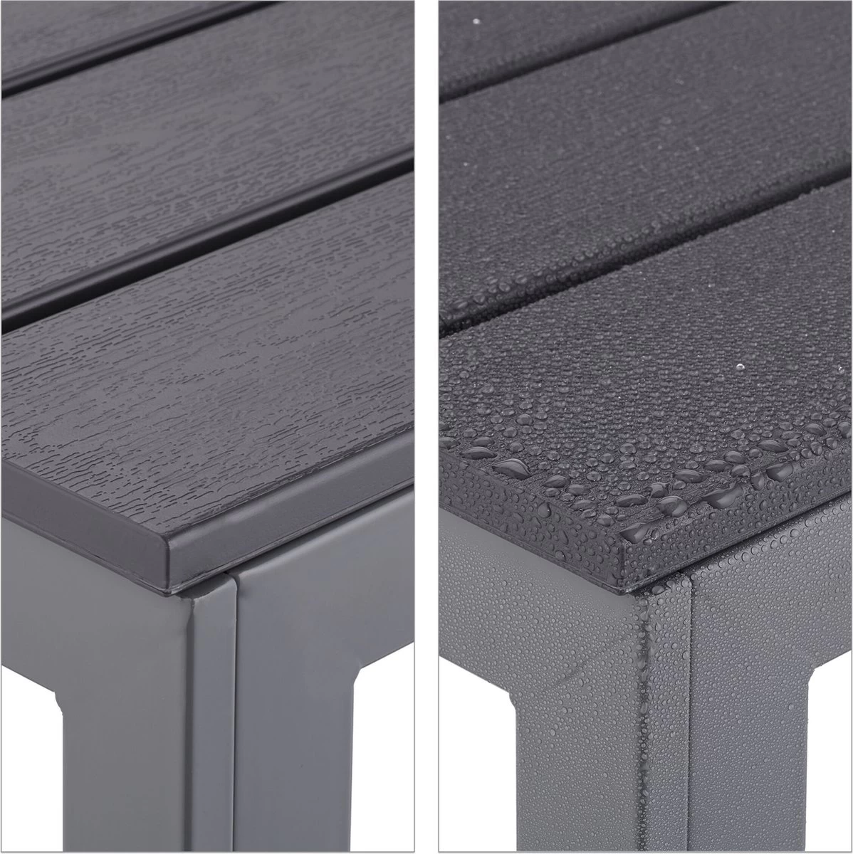 Relaxdays Tuintafel Vierkant - Grijze Buitentafel - Eettafel Tuin - Moderne Balkontafel - Afbeelding 4