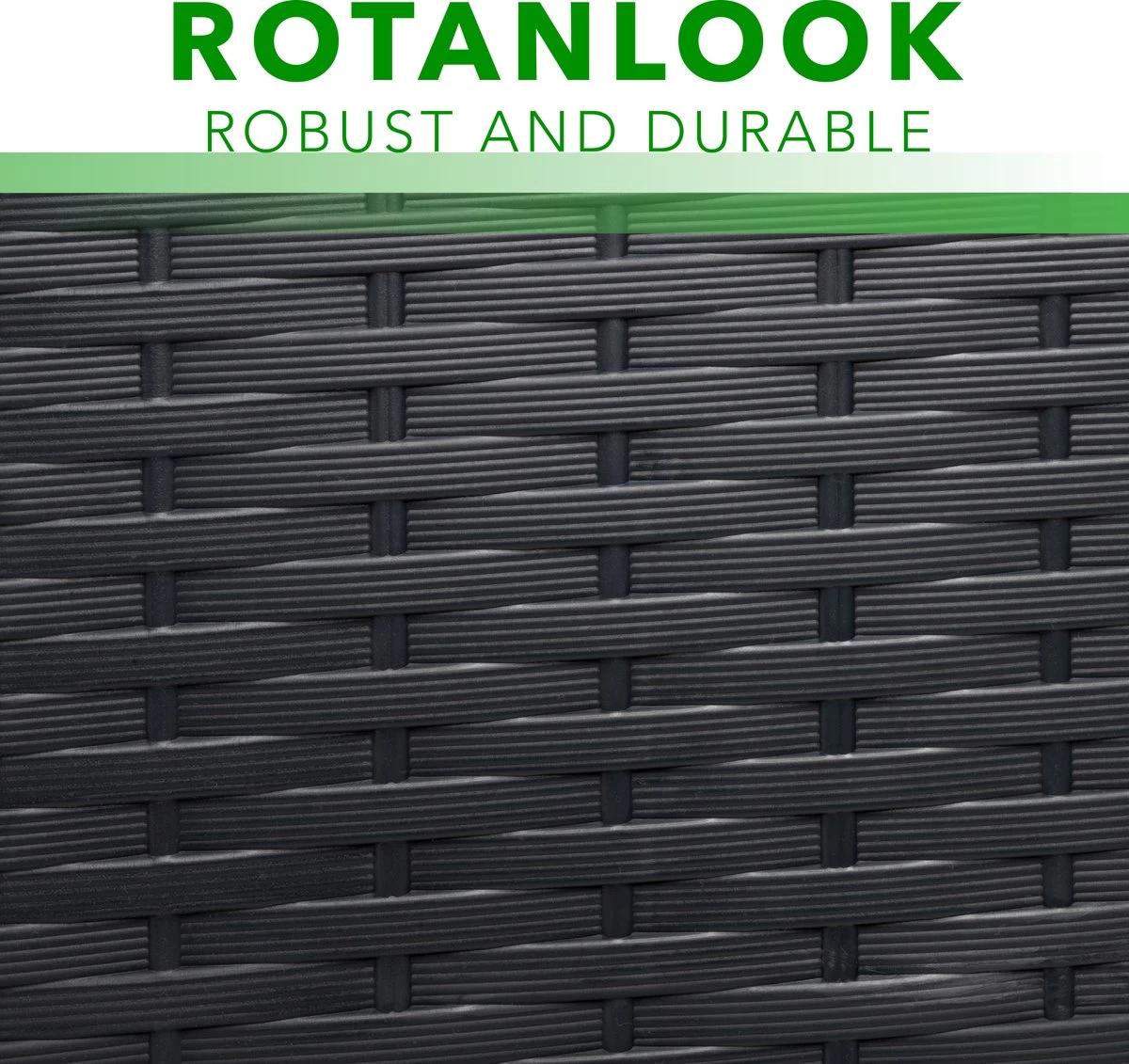 Opbergbox 310L UV-Bestendig Weerbestendig Wielen Tuinbox Rotan-look Antraciet - Afbeelding 6