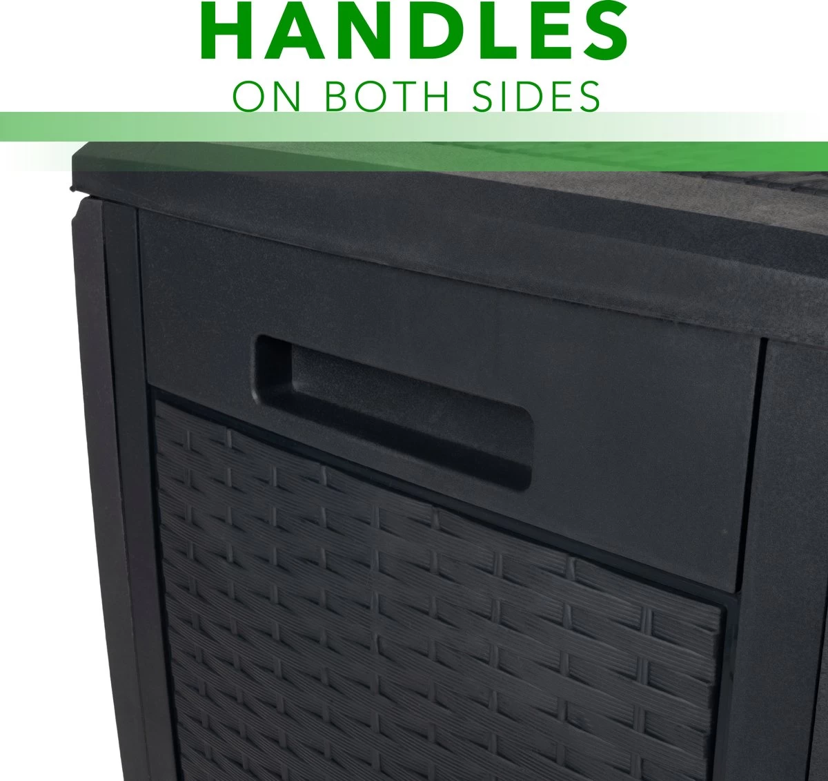 Opbergbox 310L UV-Bestendig Weerbestendig Wielen Tuinbox Rotan-look Antraciet - Afbeelding 8