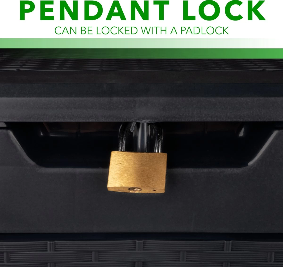 Opbergbox 310L UV-Bestendig Weerbestendig Wielen Tuinbox Rotan-look Antraciet - Afbeelding 10