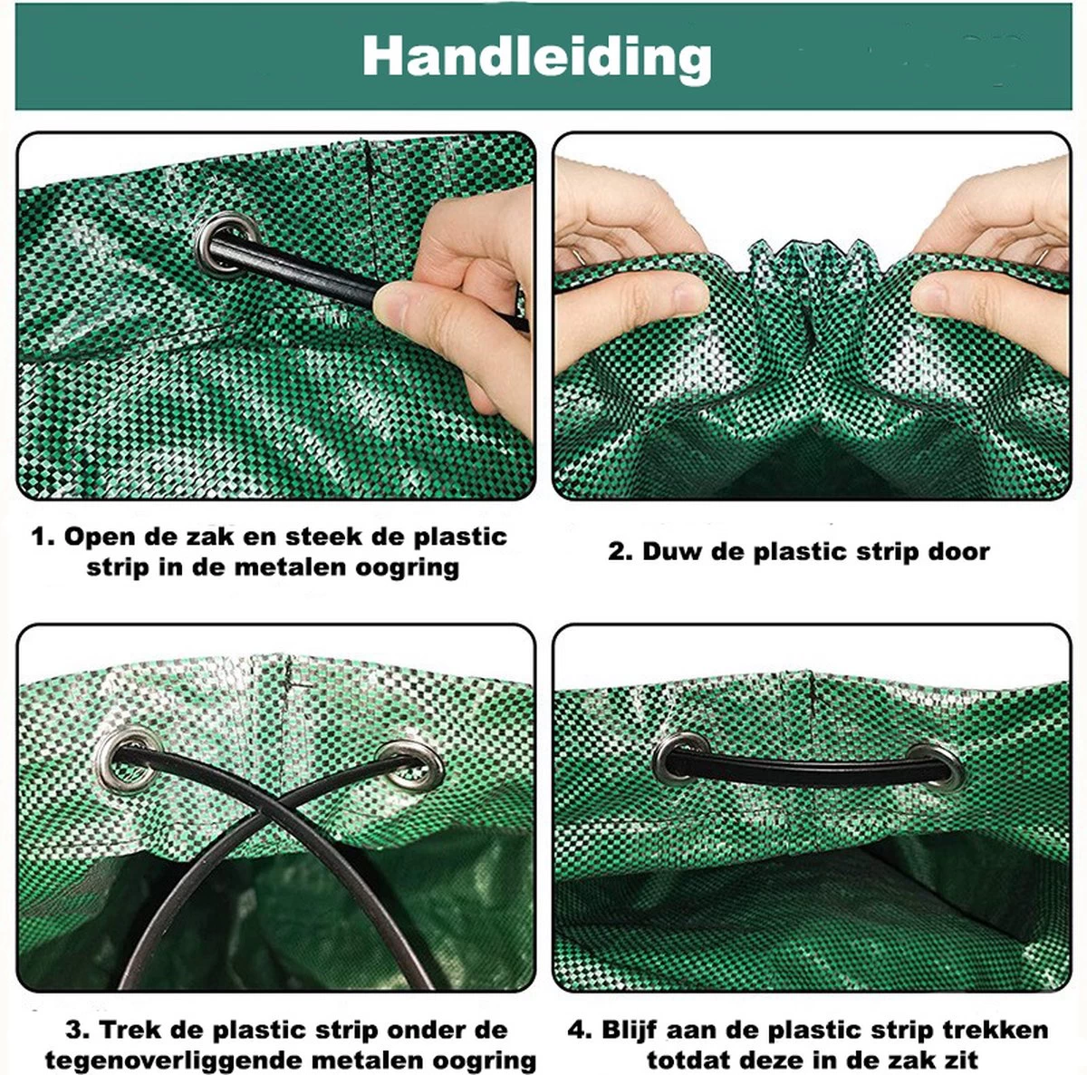 Tuin Afvalzakken - 2 Stuks - Opvouwbare Afvalzak - Tuin Afvalzak - Bladzakken - Waterstotend Tuinafvalzak - 270L - Afbeelding 8