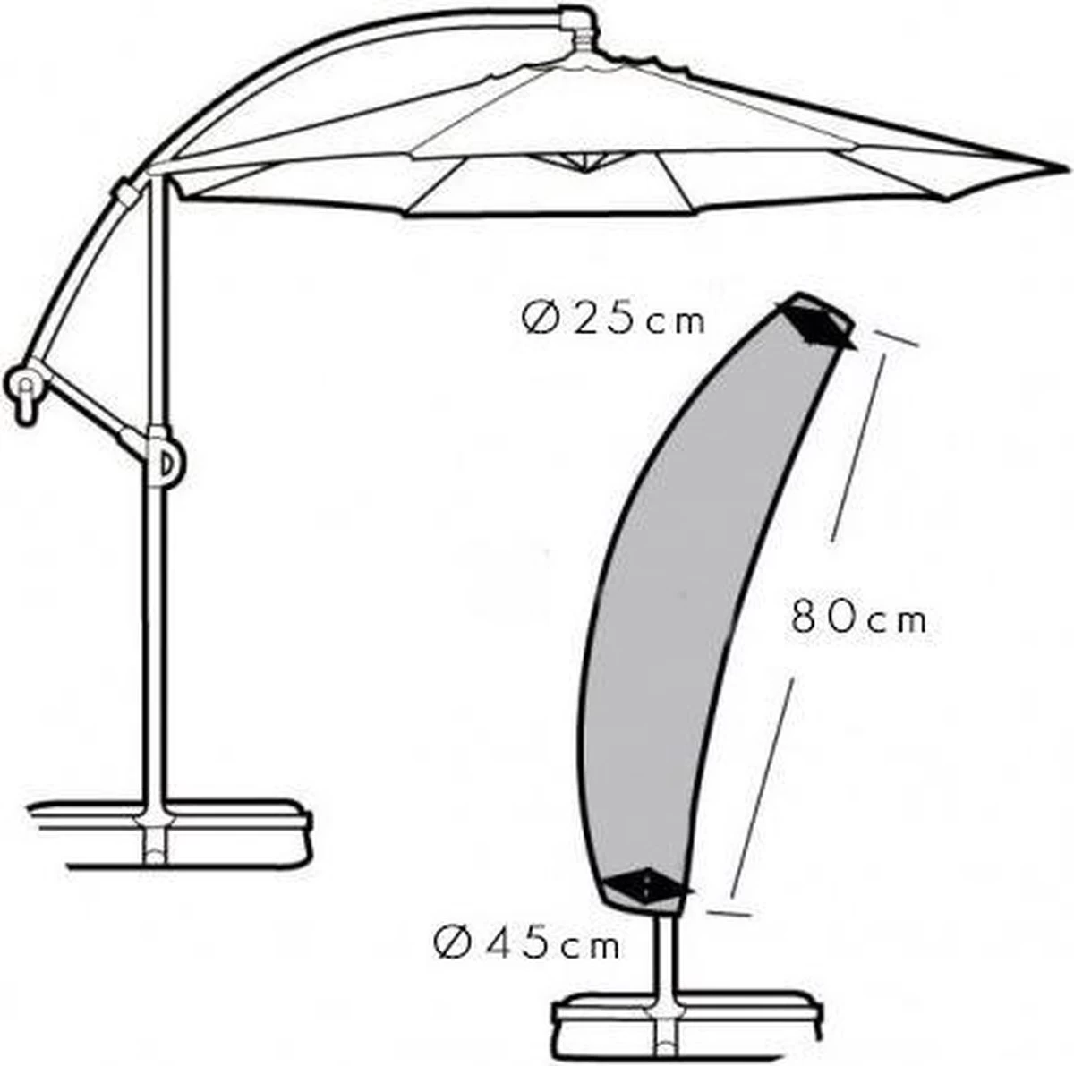 Pro Garden ProGarden Luxe Zweefparasolhoes - Zweefparasol Hoes - Afbeelding 2