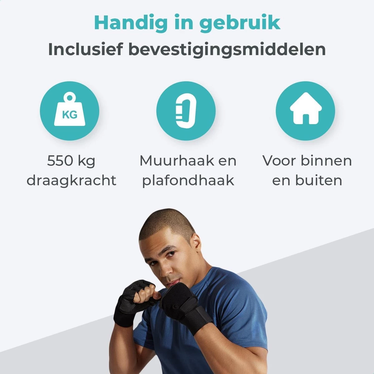 AVINT GOODS RVS Ophangsysteem Plafondhaak Bokszak – Schroefhaak & Ophanghaak Hangstoel – Muurhaak Binnen & Buiten - 550KG - Afbeelding 2