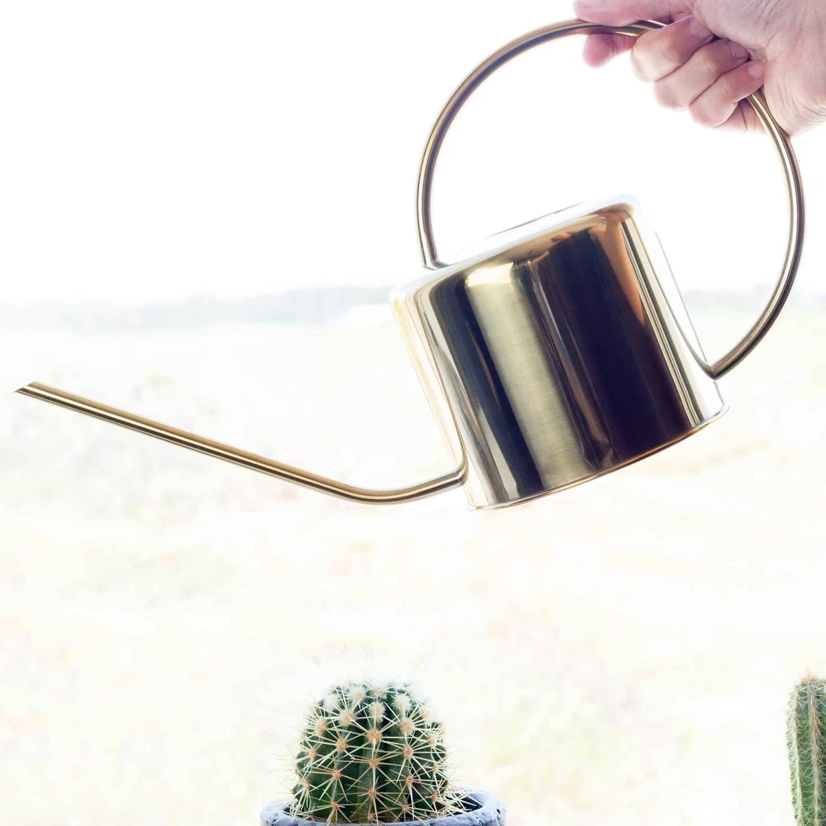 Kikkerland Vintage Gieter - Plantengieter Voor Binnen - Goud - 1,2L - Retro - Metaal - Afbeelding 5