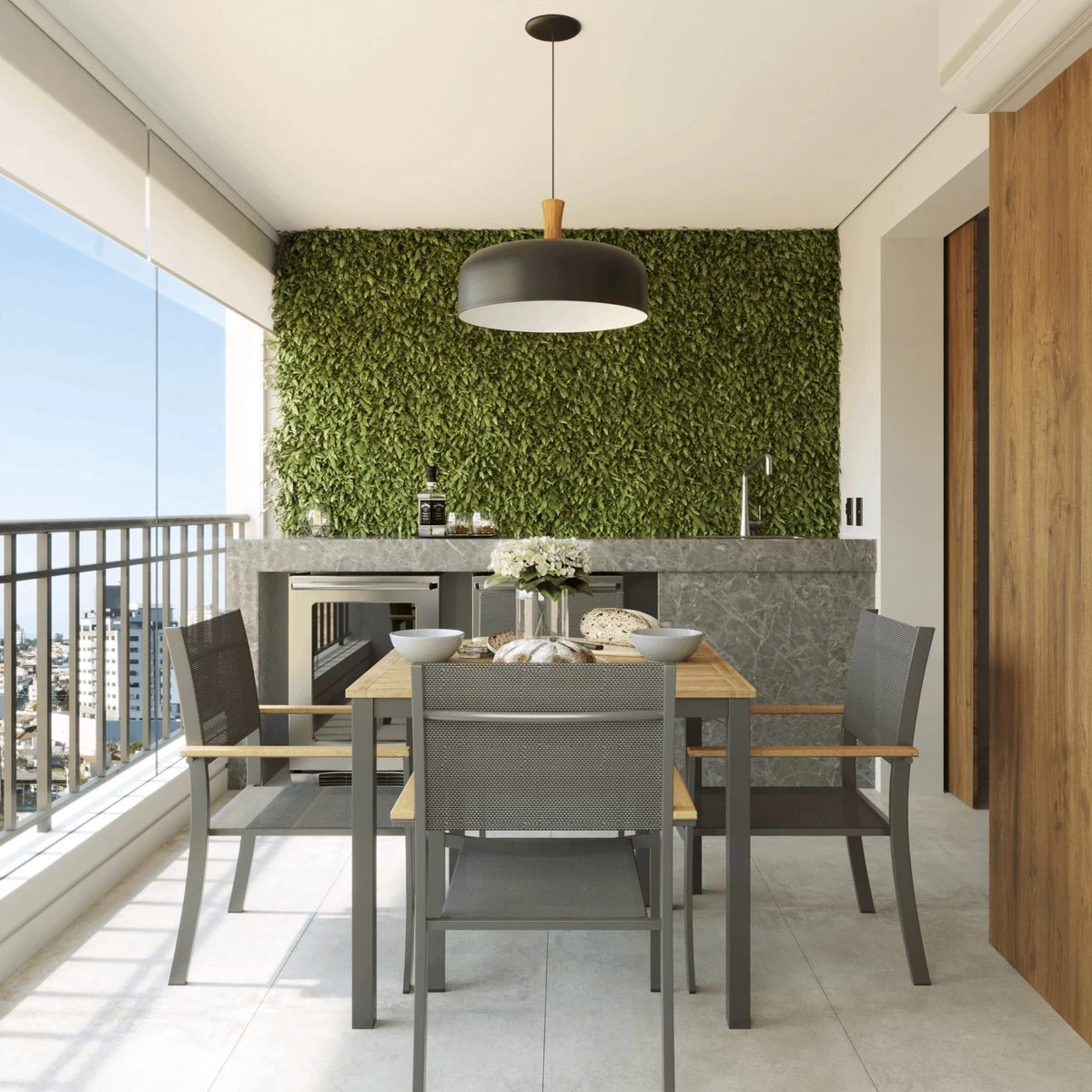 NATERIAL - Tuintafel Vierkant ORIS - 4 Personen - Houten Tafel 90x90 Cm - Aluminium - Met Houten Blad - Eucalyptus - Afbeelding 5