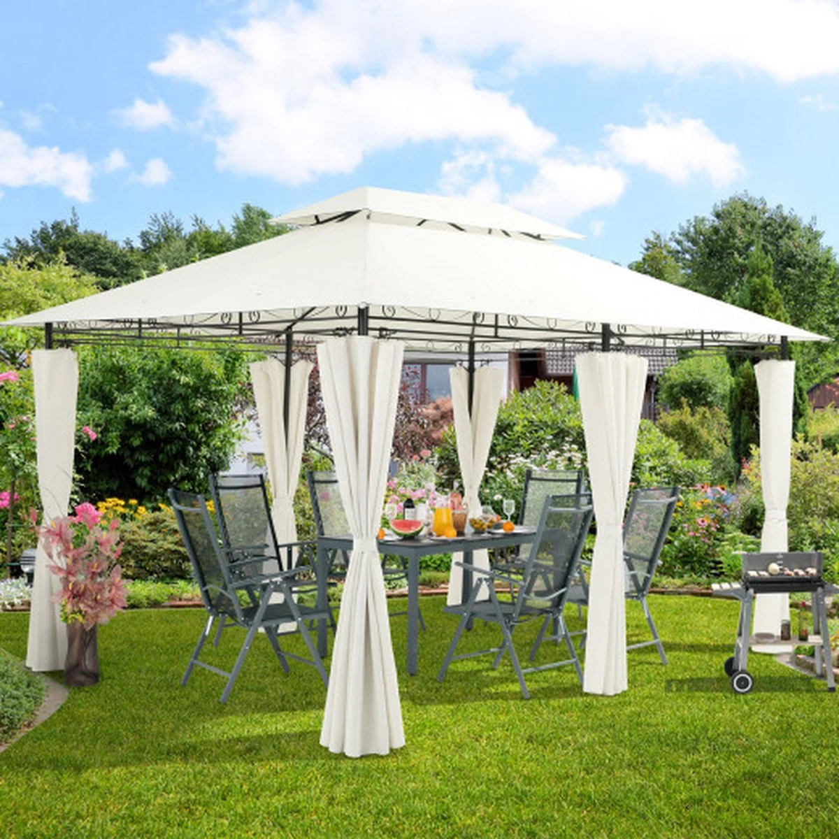 El Jardin - Partytent - 4x3 - Waterdicht Dak - Wanden - Beige Paviljoen - Afbeelding 5