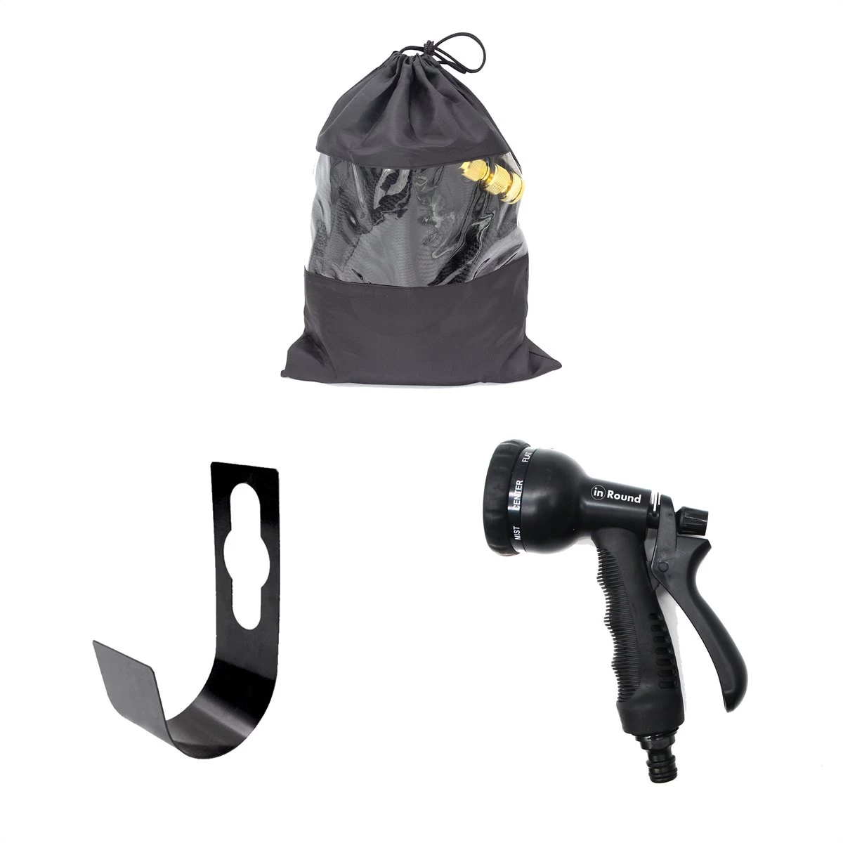 In Round Flexibele Tuinslang – 22,5 Meter – Sproeikop, Tuinslanghouder - Afbeelding 8