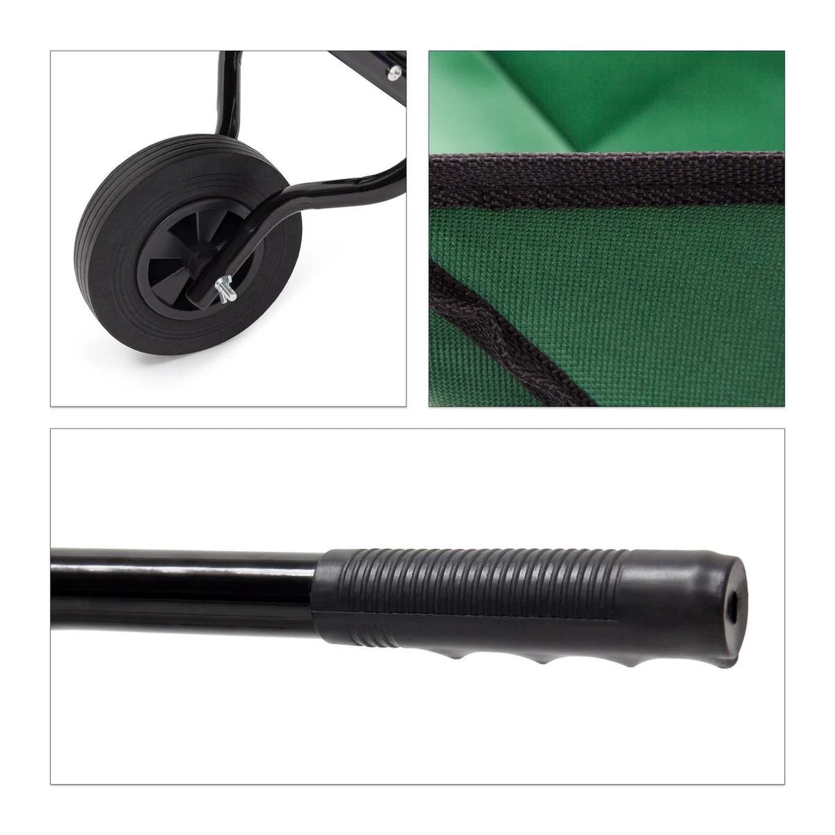 Relaxdays Kruiwagen Opvouwbaar - Inklapbare Tuinwagen - Vouwkruiwagen - Groen - 50 L - Afbeelding 4