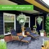 BUITEN Living Dex Wicker Loungestoel Tuin Incl. Wicker Voetenbank | Wicker + Aluminium | Bamboe Antraciet