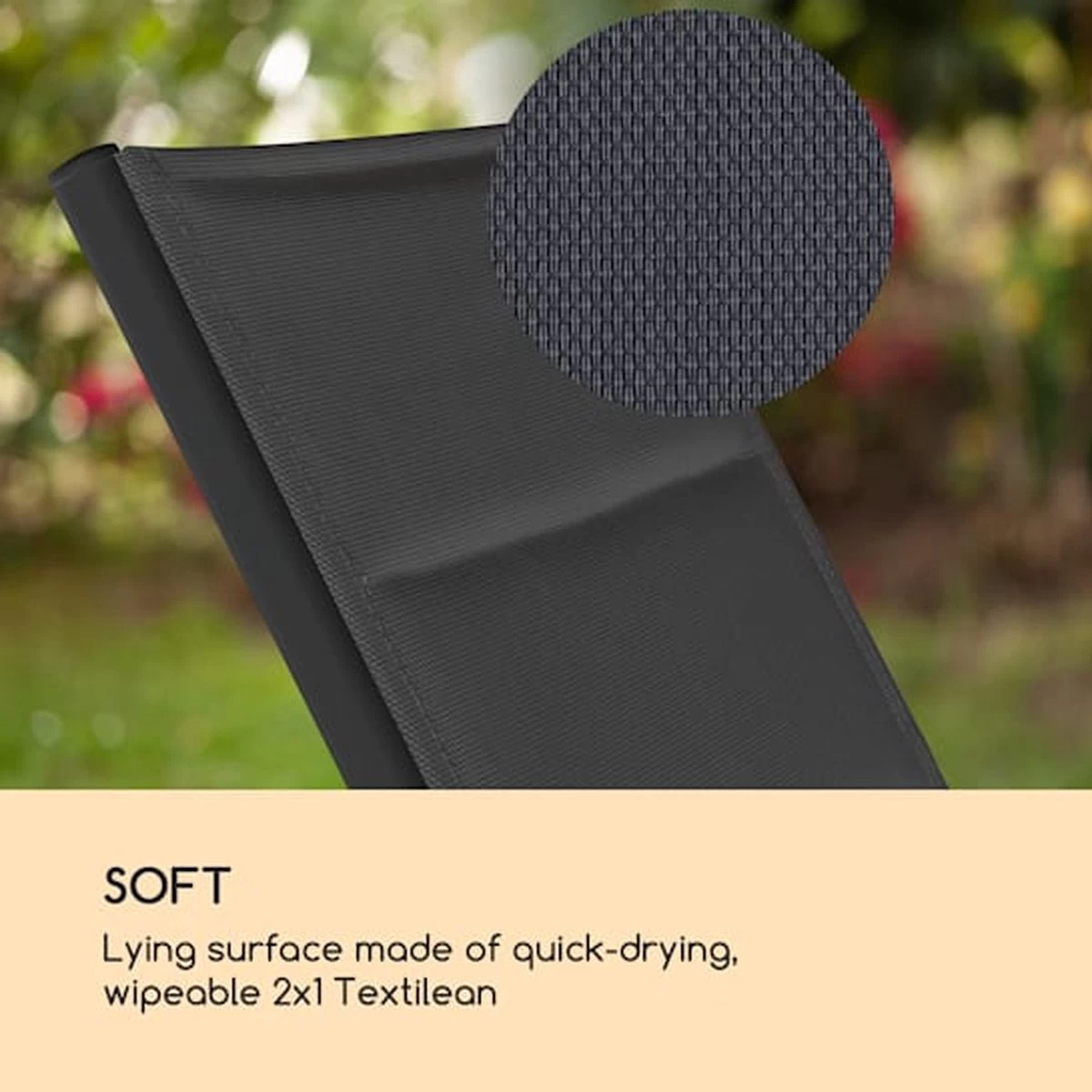 Blumfeldt Limala Tuinstoel - Ligstoel - Relaxstoel - Rugleuning In 6 Standen Verstelbaar - 2 Vielen - Draagkracht: Max. 150 Kg - Afbeelding 6