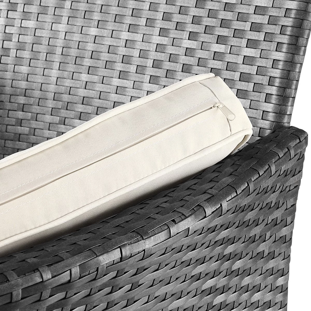 Casaria Polyrattan Tuinbank - Incl. Tafel & Kussens 7 Cm - Grijs - Afbeelding 10