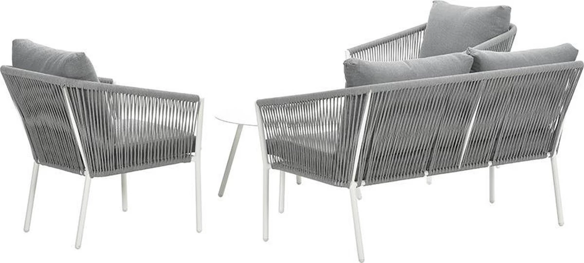 Garden Impressions Fleurie Loungeset 4-delig - Rope - Mat Wit/ Licht Grijs - Afbeelding 6