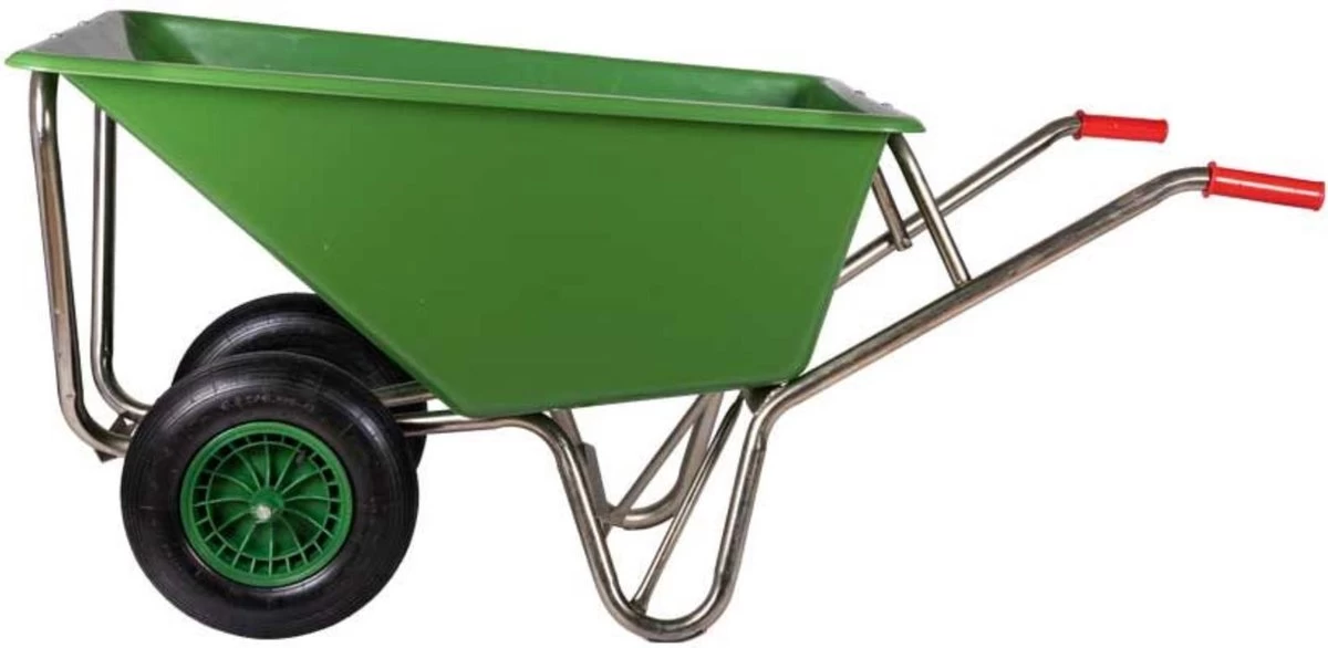 Kruiwagen Met Dubbel Luchtwiel Stal Eco Groen 160 Liter - Afbeelding 10