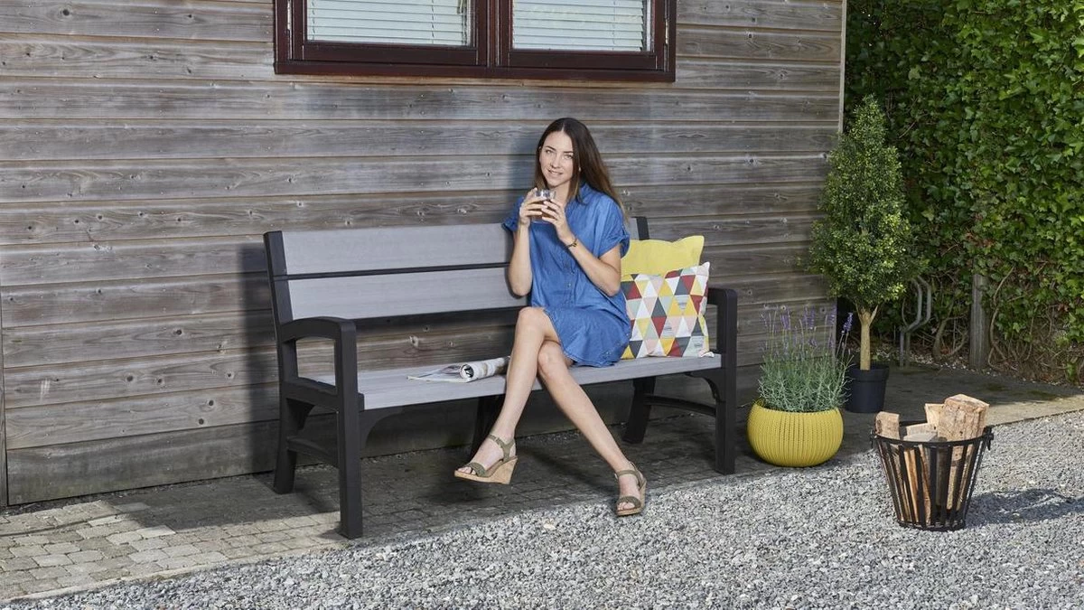 Keter Montero Tuinbank - 3-personen - 150x62,5x89cm – Grafiet - Afbeelding 7