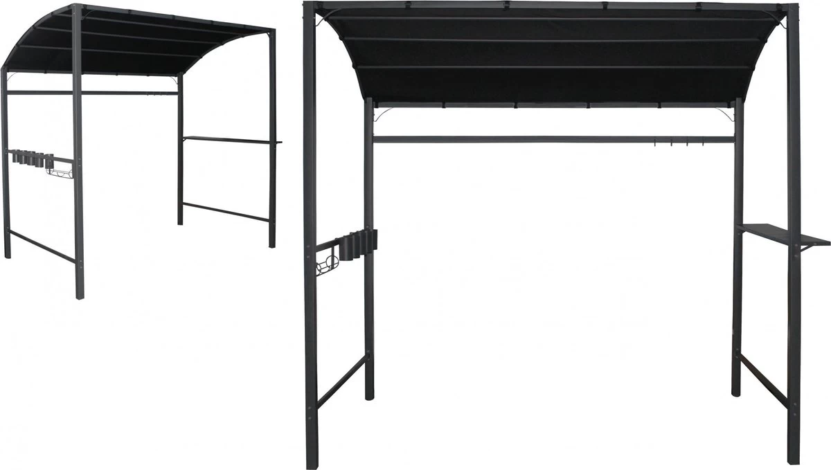 Merkloos Barbecue Overkapping Afm. 233 X 145 Cm Zwart - Afbeelding 4