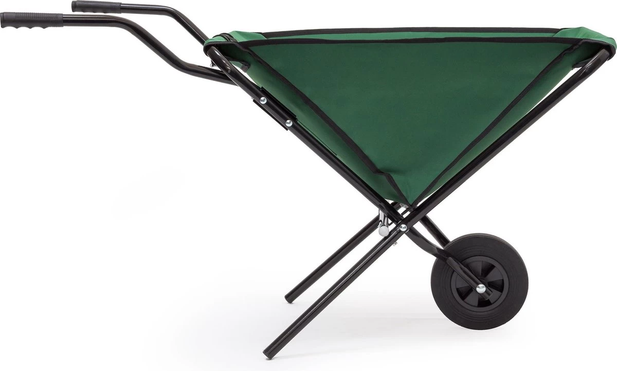 Relaxdays Kruiwagen Opvouwbaar - Inklapbare Tuinwagen - Vouwkruiwagen - Groen - 50 L - Afbeelding 6