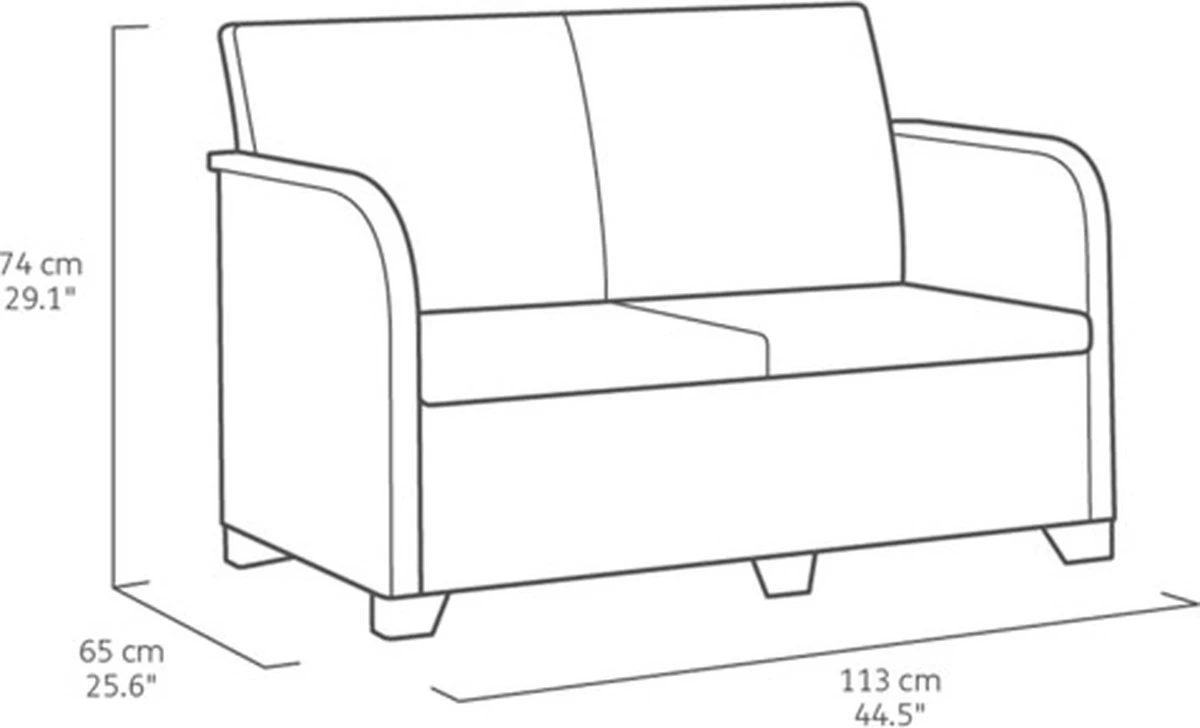 Keter Tuinbank 2-zits Rosalie Grafietkleurig - Afbeelding 8