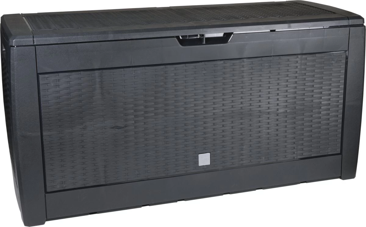 Opbergbox 310L UV-Bestendig Weerbestendig Wielen Tuinbox Rotan-look Antraciet