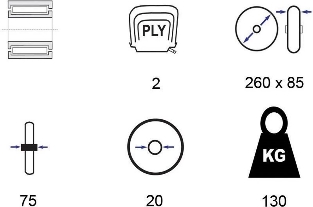 Benson Bolderkarwiel Steekwagenwiel Met Luchtband 3.00-4 | Asgatdiameter 20mm Rollager | Hoogte Wiel 26cm - Afbeelding 7