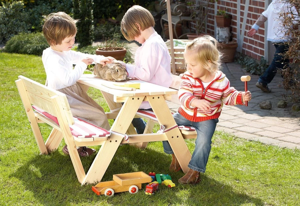 Pinolino Kinderpicknicktafel Nicki Met Rugleuning Voor 4 Personen - Afbeelding 2