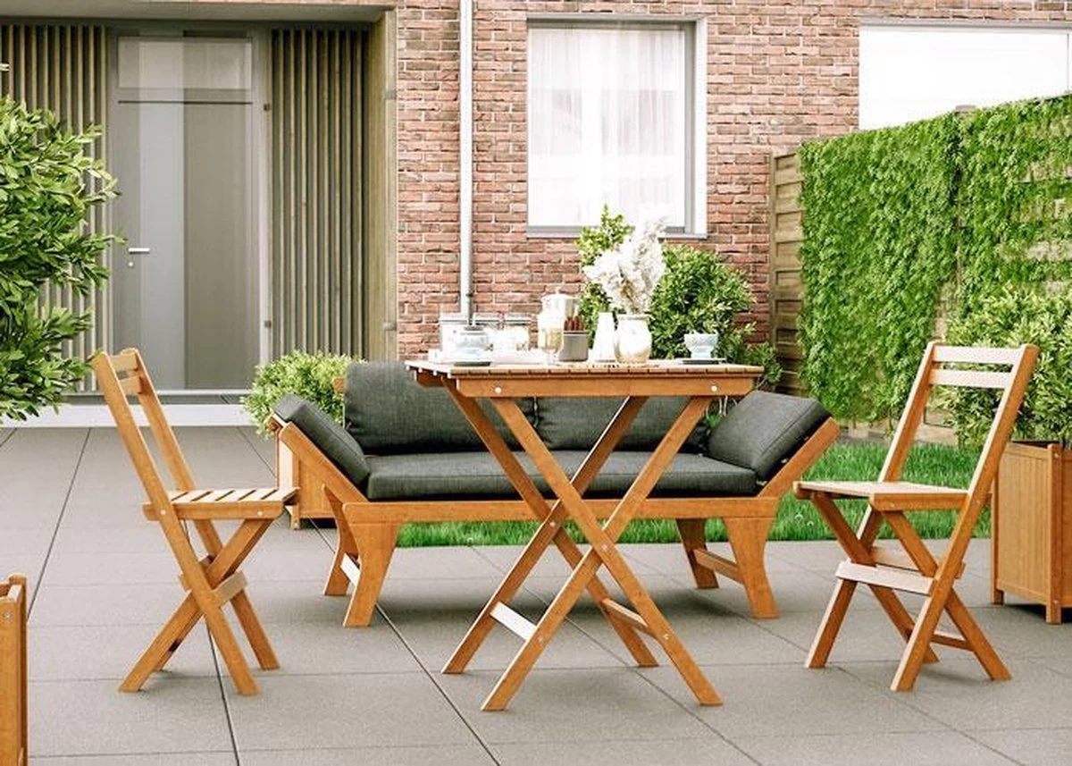 Loungebank Tuin FSC Antraciet – Makkelijk Verstelbaar Lounge Bank Balkon – Tuinbank Lounge Hardhout FSC – Perfecthomeshop - Afbeelding 11