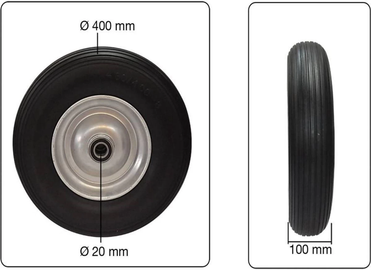 Benson Anti Lek Kruiwagenwiel 4.80 / 4.00-8 Mix Kleur - Afbeelding 2
