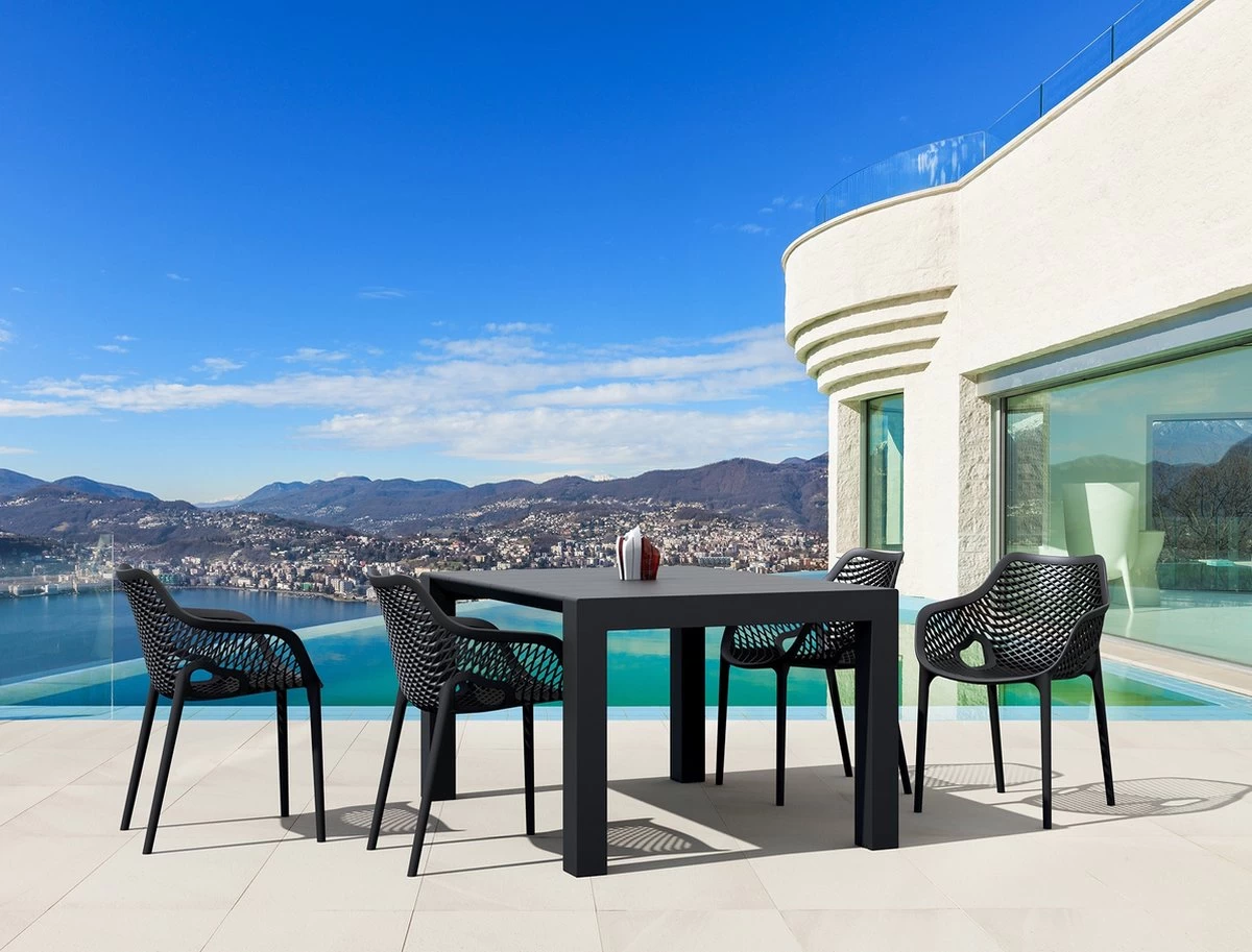 Air XL Stapelbare Tuinstoel Set Van 4 Stuks - Zwart - Afbeelding 3