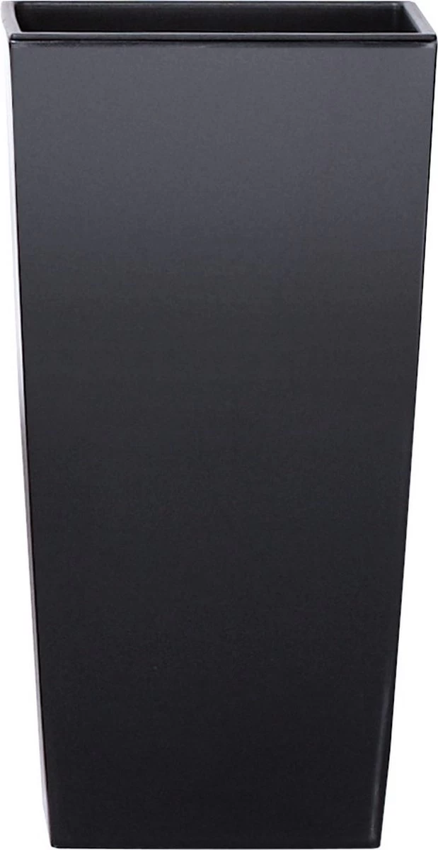 Prosperplast Kunststof Urbi Bloempot/plantenpot Met Binnenpot Antraciet 19 X 19 X 37 Cm - 5/11,4 Liter - Hoge Vierkante Bloempotten