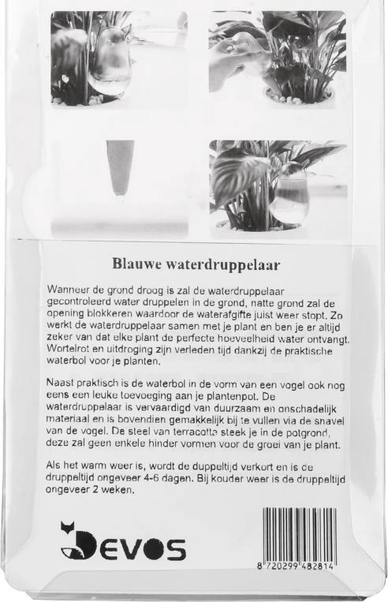 Waterdruppelaar Voor Planten 2 Stuks - Waterbol Kamerplanten - Automatisch Watergeefsysteem - Vogel - Roze - Afbeelding 6