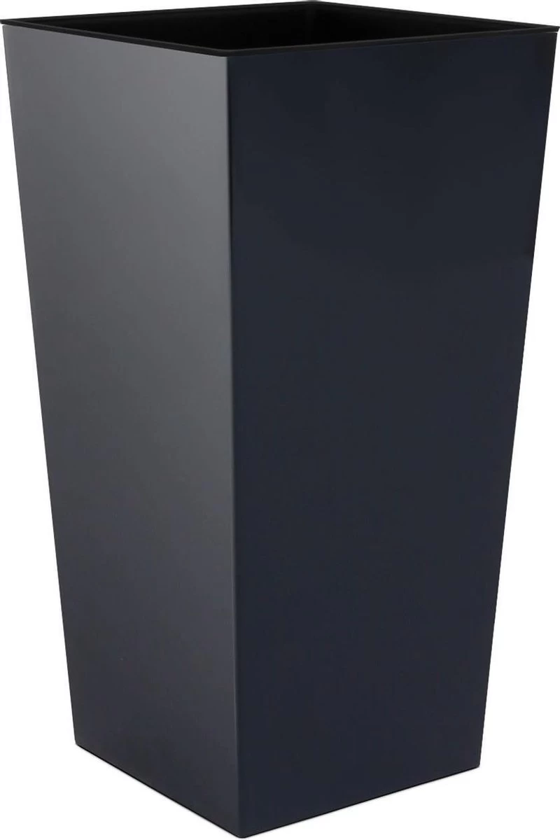 Prosperplast Kunststof Urbi Bloempot/plantenpot Met Binnenpot Antraciet 19 X 19 X 37 Cm - 5/11,4 Liter - Hoge Vierkante Bloempotten - Afbeelding 6