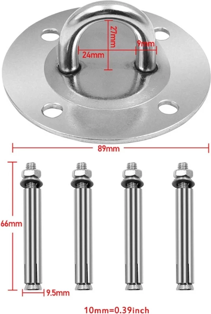 IBright Hangstoel Bevestigingsset - Schommelstoel Ophangsysteem - RVS - Bokszak - Plafondhaak - Plafond Ophanghaak - Afbeelding 6