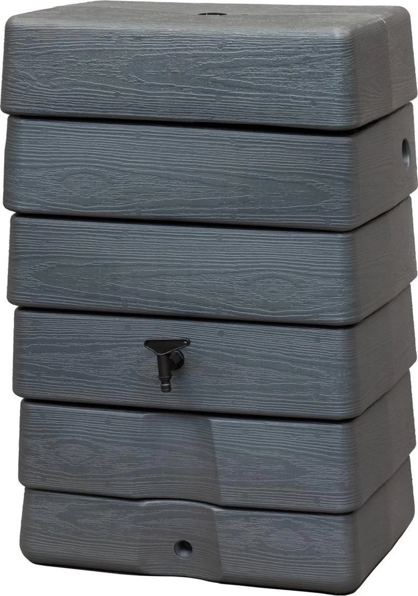 Antraciet Muurtank 168L | Rechthoekige Regenton | Compleet Met Accessoires - Afbeelding 2