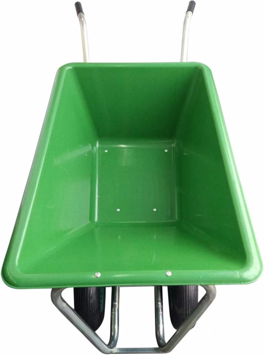 Kruiwagen Met Dubbel Luchtwiel Stal Eco Groen 160 Liter - Afbeelding 9